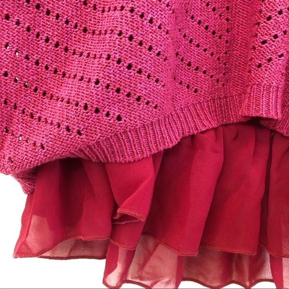 PRANA NWT Ellery Ruffle Hem Knit Pullover Sweater Size Small in Plum Red - Picture 6 of 12